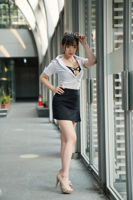 [Mzsock] NO.078 Chen Jialin OL short skirt high heels beautiful legs outdoor shot street photography#[100P]-13