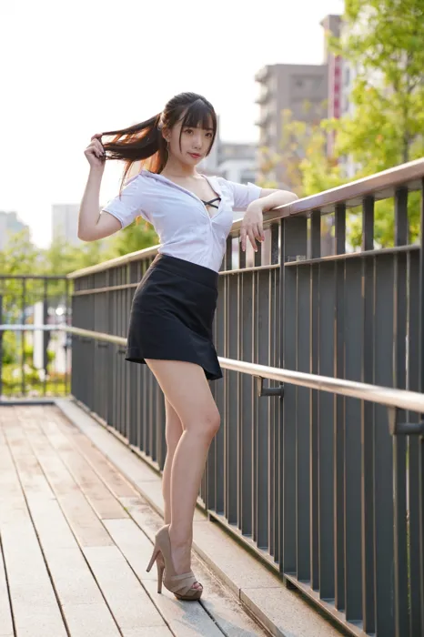 [Mzsock] NO.078 Chen Jialin OL short skirt high heels beautiful legs outdoor shot street photography#[100P]-2